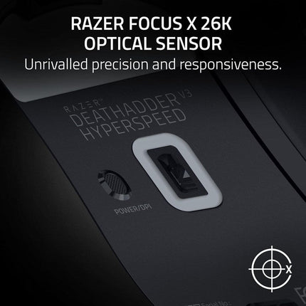 Razer DeathAdder V3 HyperSpeed Ultra-lightweight Wireless Ergonomic Esports Gaming Mouse - Black