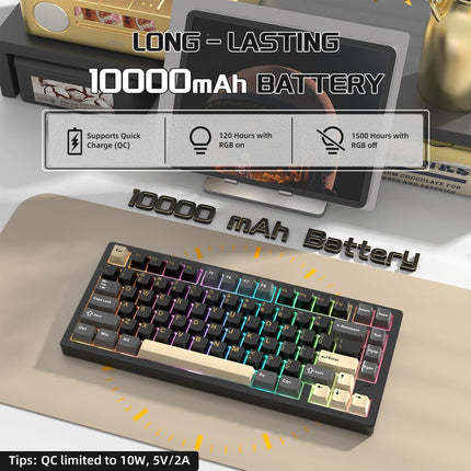 ATTACK SHARK X75 Tri-Mode (USB-C/2.4G /Bluetooth) 75% Wireless Gasket Mechanical Full Aluminum Gaming Keyboard