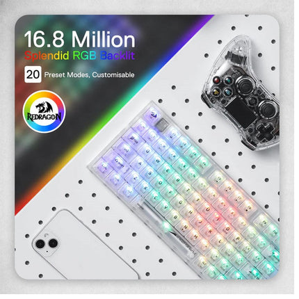 Redragon K658 IRELIA PRO SE 90% 3-Mode Wireless RGB Full Transparent Mechanical Gaming Keyboard