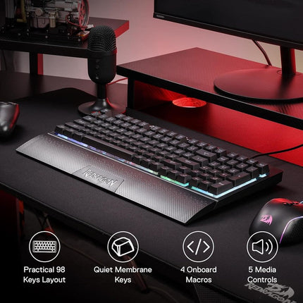Redragon K515 Shiva Wired RGB Membrane Gaming Keyboard - Black