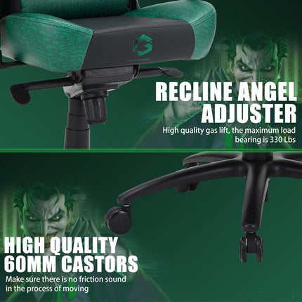 GAMEON Licensed Gaming Chair With Adjustable 4D Armrest & Metal Base - Joker