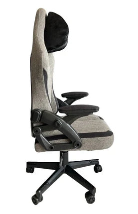 Black Bull Gaming Chair With Headrest Up & Down Slide Adjustable and Moveable Armrest, Fabric