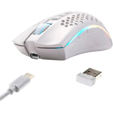 Redragon M808-KS Storm Pro Dual Mode Wired & Wireless RGB Gaming Mouse - White
