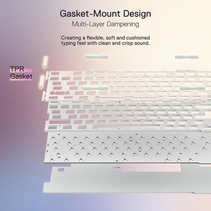 Redragon UCAL K673 PRO 75% Wireless Gasket RGB Gaming Keyboard (Red Switch) - Vintage White