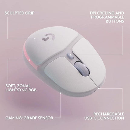 Logitech G705 LIGHTSPEED Wireless RGB Gaming Mouse - White