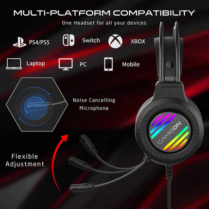 GAMEON GOT100 Ravenstrike RGB Gaming Headset - Black