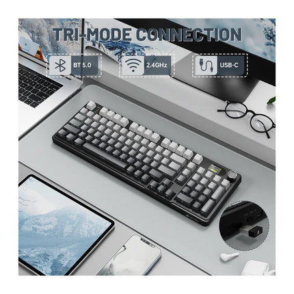 ATTACK SHARK X98PRO Tri-Mode (USB-C/2.4G Wireless/Bluetooth) 99% Wireless Mechanical Gaming Keyboard with 1.5" LED Matrix Screen & Knob