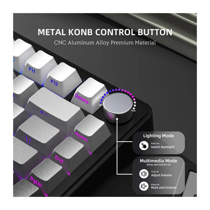 ATTACK SHARK X85 Tri-Mode (USB-C/2.4G /Bluetooth) 75% Wireless Gasket Mounted Mechanical Gaming Keyboard