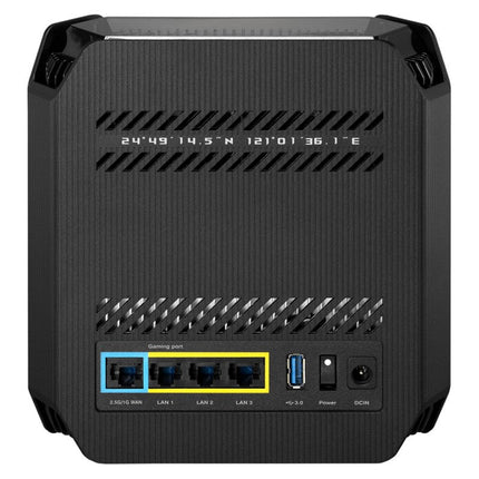 Asus ROG Rapture GT6 Tri-Band Wi-Fi 6 Gaming Mesh Wi-Fi System, 2.5 Gbps Port, Triple-Level Game Acceleration, UNII 4 RGB Gaming Router - Black