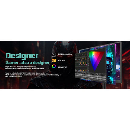 GAMEON GOMP24FHD380IPS Midnight Pro Series 24" FHD, 380 Hz, MPRT 0.5 ms, HDMI 2.1, Fast IPS Gaming Monitor (Support PS5) - Black