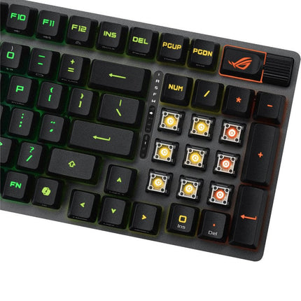 Asus ROG Strix Scope II 96 RX Wireless RGB Optical Mechanical Gaming Keyboard (ROG RX Blue Switch) (Arabic Layout) - Black