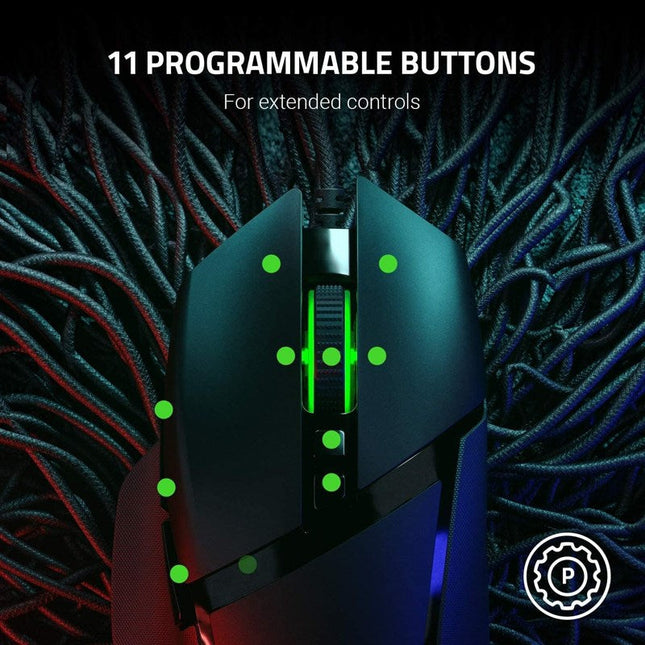 Razer Basilisk V2 Wired Gaming Mouse with 11 Programmable Buttons - Black
