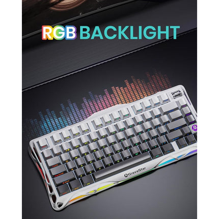 GravaStar Mercury K1 75% Wireless Mechanical Gaming Keyboard - Gradient White