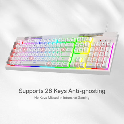 Redragon K512 Shiva RGB Backlit Membrane Wired Gaming Keyboard with Multimedia Keys - (English Layout)