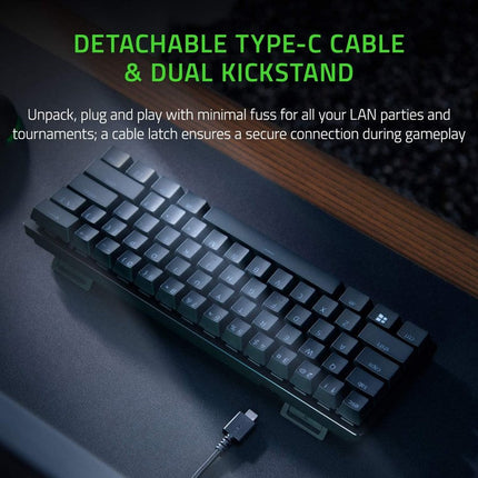 Razer Huntsman Mini 60% Wired RGB Mechanical Gaming Keyboard with Razer Clicky Optical (Red Switch) - (US Layout)