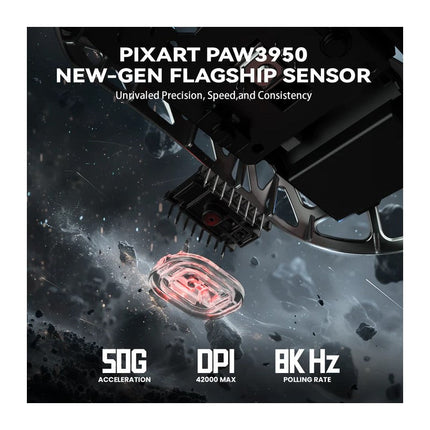 ATTACK SHARK R2 Magnesium Alloy PAW3950 8K Tri-Mode (Bluetooth/2.4G /Wired) Wireless Gaming Mouse