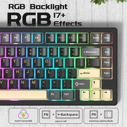 ATTACK SHARK X75 Tri-Mode (USB-C/2.4G /Bluetooth) 75% Wireless Gasket Mechanical Full Aluminum Gaming Keyboard