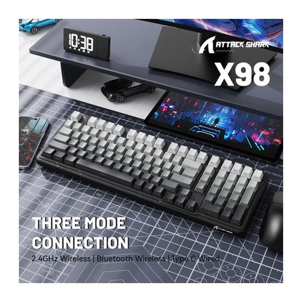 ATTACK SHARK X98 Full-size Tri-Mode (Bluetooth & 2.4 G Wireless & Type-C Wired )Wireless Mechanical Keyboard