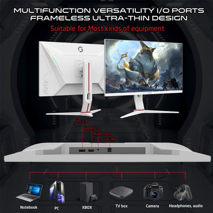 GAMEON GOA24FHD180IPS Artic Pro Series 24" FHD, 180Hz, MPRT 0.5ms, Fast IPS Gaming Monitor (Support PS5) - White