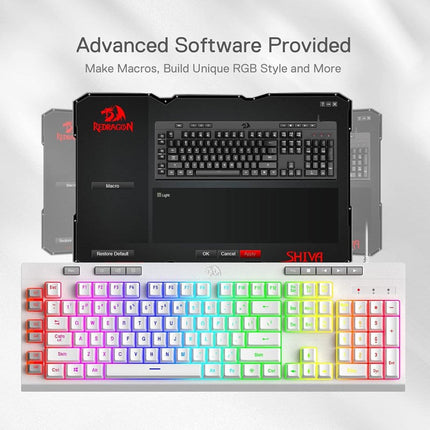 Redragon K512 Shiva RGB Backlit Membrane Wired Gaming Keyboard with Multimedia Keys - (English Layout)