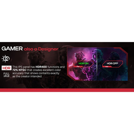 GAMEON GOM24FHD190IPSX Midnight Pro X Series 24" FHD, 190 Hz, MPRT 0.5 ms, Fast IPS Gaming Monitor (Support PS5) with Stand - Black
