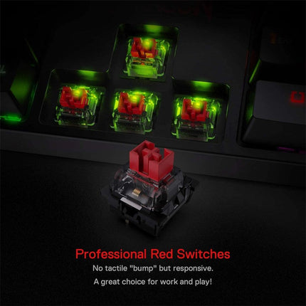 Redragon SURARA K582 RGB Wired Mechanical Gaming Keyboard (Quiet-Red Switches) - Black