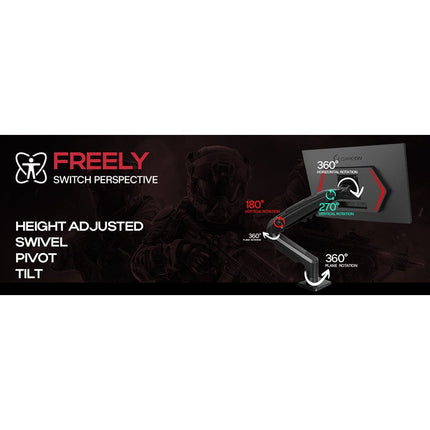 GAMEON GOM24FHD190IPSX Midnight Pro X Series 24" FHD, 190 Hz, MPRT 0.5 ms, Fast IPS Gaming Monitor (Support PS5) with Stand - Black