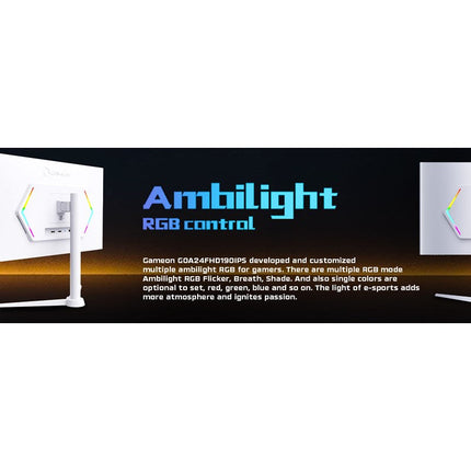 GAMEON GOA24FHD190IPS Artic Pro Series 24" FHD, 190 Hz, MPRT 0.5 ms, Fast IPS Gaming Monitor (Support PS5) - White