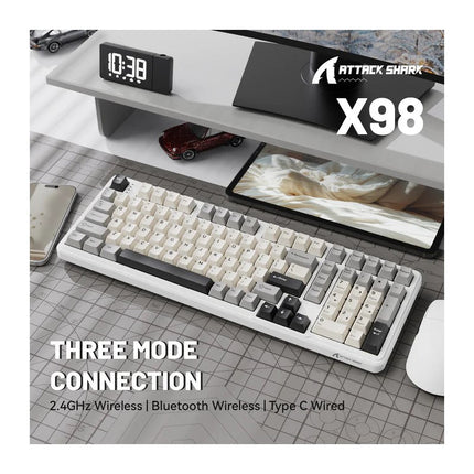ATTACK SHARK X98 Full-size Tri-Mode (Bluetooth & 2.4 G Wireless & Type-C Wired )Wireless Mechanical Keyboard