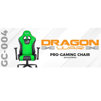 Dragon War GC-004 Ergonomic Racing Chair, 2D Armrest Green/Black