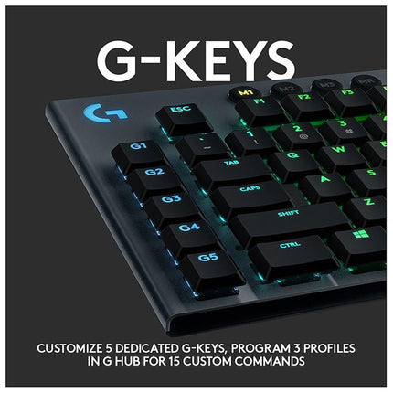 Logitech G915 LIGHTSPEED Wireless RGB Mechanical Gaming Keyboard - Clicky
