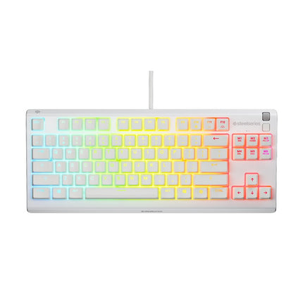 SteelSeries Apex 3 TKL Water Resistant Quiet Wired RGB Quiet Mechanical Gaming Keyboard - White (US Layout)