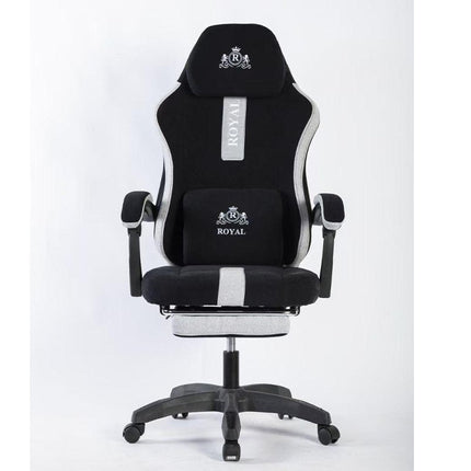 Royal Gaming Chair with Footrest Leather - Black