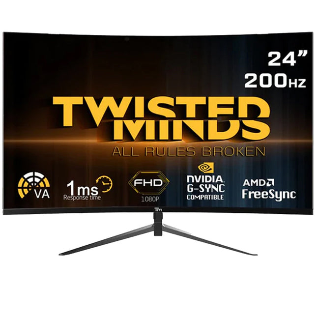 Twisted Minds 23.6" FHD VA, 200Hz, 1ms Curved Gaming Monitor - Black