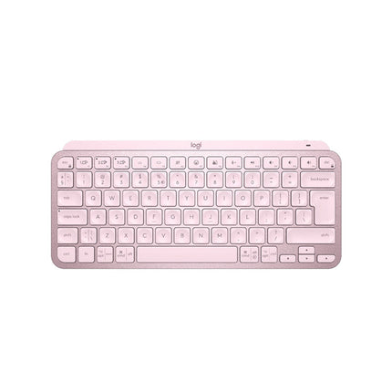 Logitech MX Keys Mini Minimalist Wireless Illuminated Keyboard, Bluetooth / USB-C Connector, 10 M Range - Rose Pink