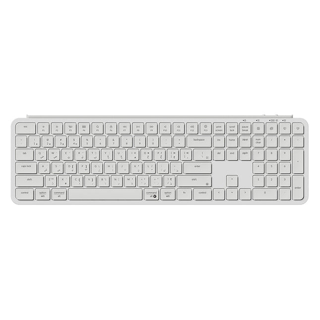 Keychron B6 Pro Full-Size Ultra-Slim Wireless ZMK Custom Keyboard for Windows & Mac, English/Arabic - Ivory White