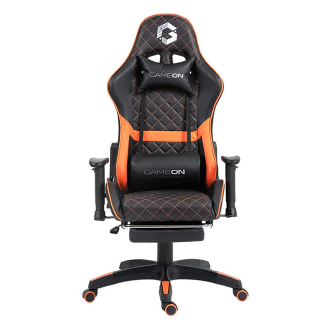 GAMEON Gaming Chair with Foot Rest - Orange/Black