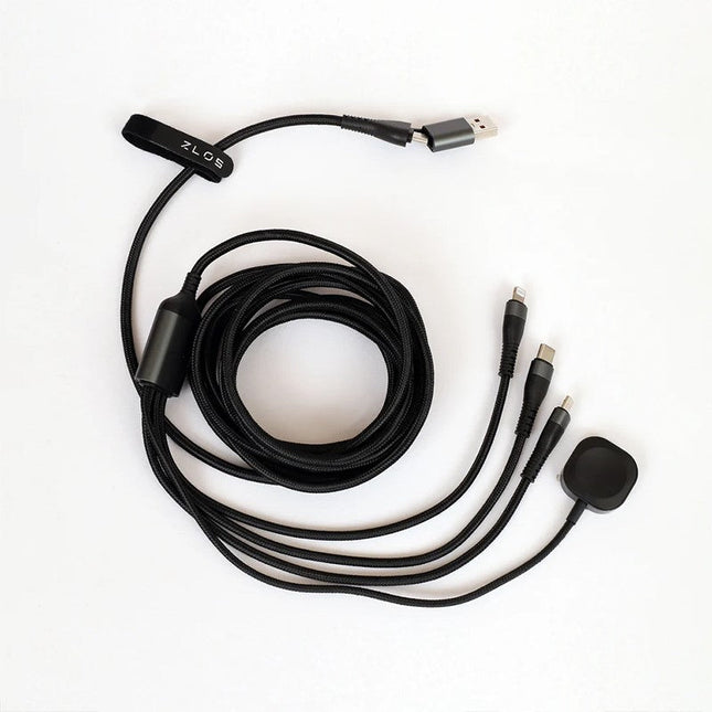 ZLOS ZC09 100 W 4-in-2 Braided Multi Charging Cable, 3 M (5 Years Warranty)