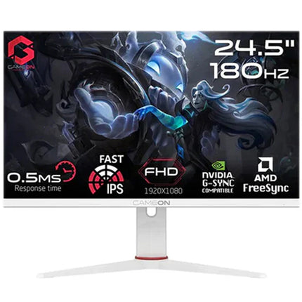 GAMEON GOA24FHD180IPS Artic Pro Series 24" FHD, 180Hz, MPRT 0.5ms, Fast IPS Gaming Monitor (Support PS5) - White