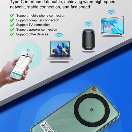 ZTE 5G Portable WiFi Mobile Router U30 Air, Intelligent Dual Network up to 650Mbps, NFC One Touch Connect, 4500mAh Large Battery Unlock - Global Version