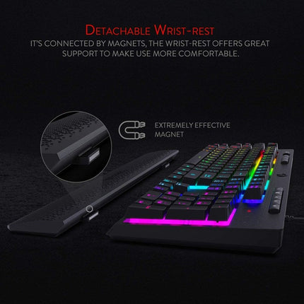 Redragon K512 Shiva RGB Backlit Membrane Wired Gaming Keyboard with Multimedia Keys - (English Layout)