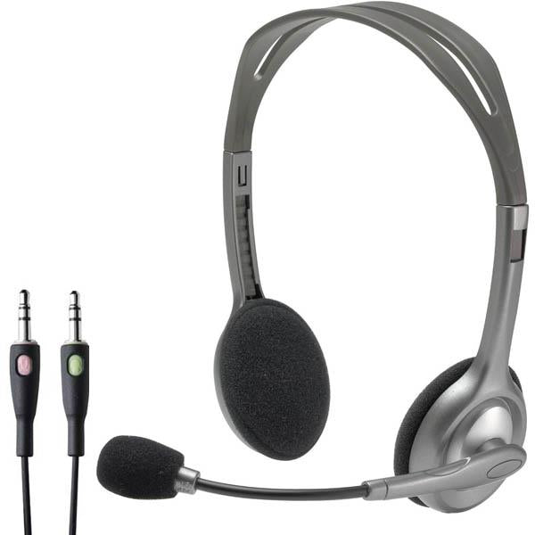 Logitech H110 Wired On Ear Headphones With Mic, Stereo With Noise-Cancelling, 3.5mm Dual Audio Jack