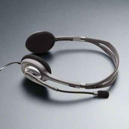 Logitech H110 Wired On Ear Headphones With Mic, Stereo With Noise-Cancelling, 3.5mm Dual Audio Jack