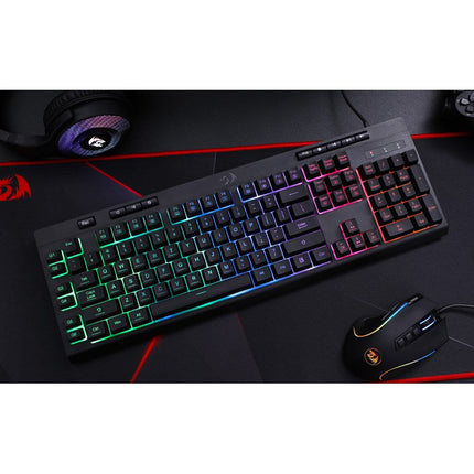 Redragon K512 Shiva RGB Backlit Membrane Wired Gaming Keyboard with Multimedia Keys - (English Layout)