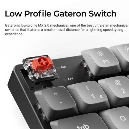 Keychron K5 Max 100% QMK/VIA ultra-slim Wireless Mechanical Keyboard 2.4 GHz, Bluetooth Red Switch - (Arabic Layout)