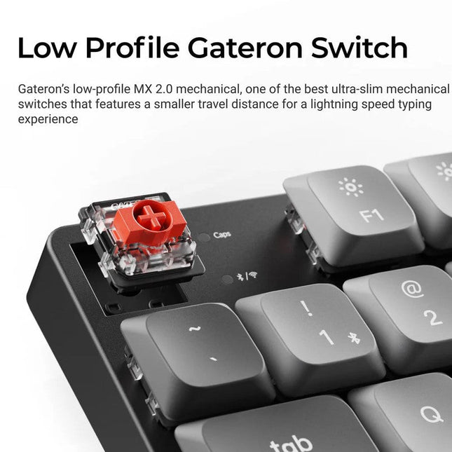 Keychron K5 Max 100% QMK/VIA ultra-slim Wireless Mechanical Keyboard 2.4 GHz, Bluetooth Red Switch - (Arabic Layout)