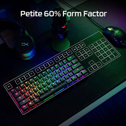 HyperX Alloy Origins 60 Mechanical RGB Wired Gaming Keyboard, HX Red (US Layout) - Black