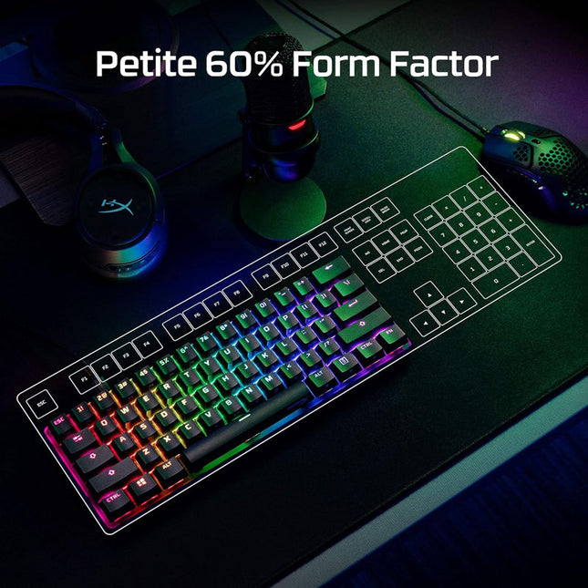 HyperX Alloy Origins 60 Mechanical RGB Wired Gaming Keyboard, HX Red (US Layout) - Black