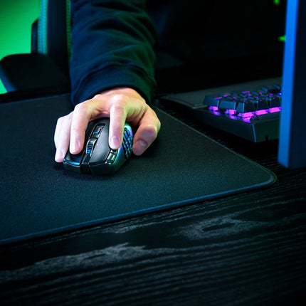 Razer Naga V2 HyperSpeed Ergonomic Wireless MMO Gaming Mouse with 19 Programmable Buttons - Black