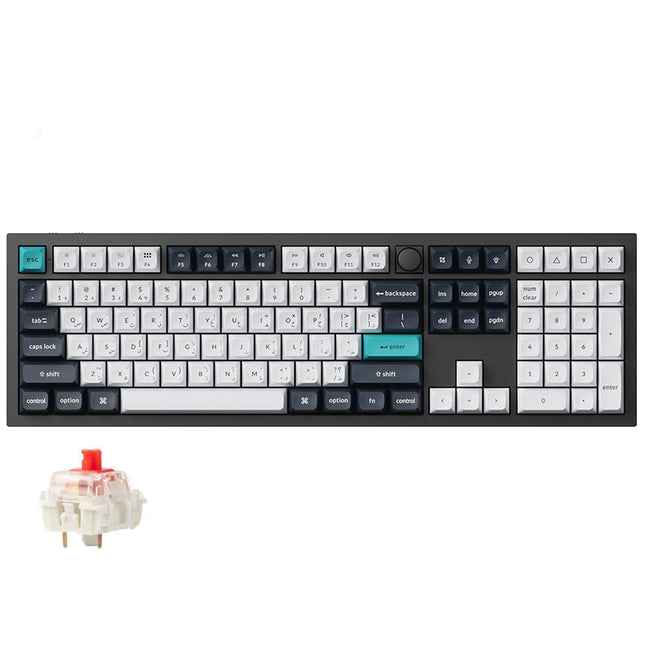 Keychron Q6 Max 100% QMK/VIA Wireless RGB Mechanical Gaming Keyboard (Gateron Jupiter Red Switch) - Black (English/Arabic Layout)